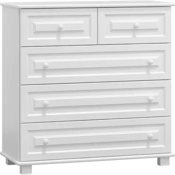 Komoda Komoda NEFTYS 4, hloubka 42 cm, masiv borovice, moření: bílé + vyzvednutí ZDARMA