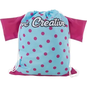 Reklamní CreaDraw T vak na stažení šňůrkou na zakázku, bílá