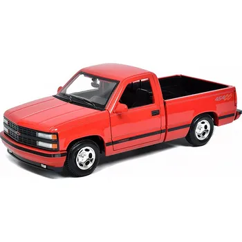 autíčko Chevrolet 454 SS Pick Up 1993 červená 1:24 - Maisto Chevrolet 454 SS Pickup 1993 - kovový model auta