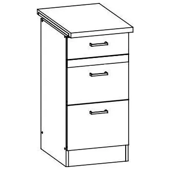 Kuchyňská linka BELISA, skříňka dolní D40S3, rijeka světlá + PROVĚŘENO zákazníky + vyzvednutí ZDARMA