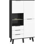 Kombinovaná skříň OSMAK 2D3S, černá/bílý lesk, 5 let záruka + vyzvednutí ZDARMA