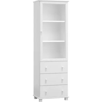 police Vitrína SAPITWA 6, masiv borovice, moření: bílé + vyzvednutí ZDARMA