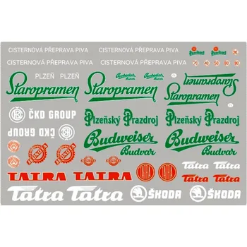 autíčko AutoModels.cz Obtisky na modely 1/43 - Cisternová přeprava piva Dekály - obtisky na modely 1:43 - Cisternová přeprava piva, Staropramen, Budweiser, Plzeňský Prazdroj, Tatra, Jadnota, ČKD Group