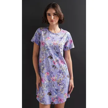 Dámská noční košile Vienetta Dámská noční košile s krátkým rukávem Alžběta Barva: Modrá, Velikost: M