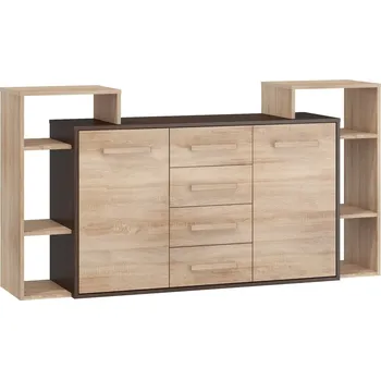 Ložnice Komoda DORINDA 2D4S, dub sonoma tmavý/dub sonoma, 5 let záruka + vyzvednutí ZDARMA