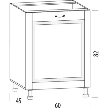 Kuchyňská linka SNOW, dolní skříňka 60H/1D, korpus bílý, dvířka bílé MDF + vyzvednutí ZDARMA