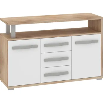 Komoda Komoda LEHUA 2D3S, dub sonoma/bílý lesk, 5 let záruka + vyzvednutí ZDARMA