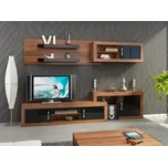 Obývací stěna GOUDINI 1, švestka wallis/černý lesk, 5 let záruka + vyzvednutí ZDARMA