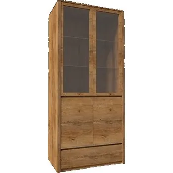 police MARLETT vitrína 2D, dub lefkas tmavý + vyzvednutí ZDARMA