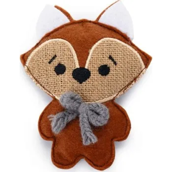 Hračka pro kočku Filcová hračka pro kočky s šantou, liška Frey, oranžová, 11 cm