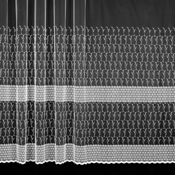 Záclona Tylová záclona .BRENDA, vyšívané květinky s ornamenty, s bordurou, bílá výška 180cm ( v metráži)