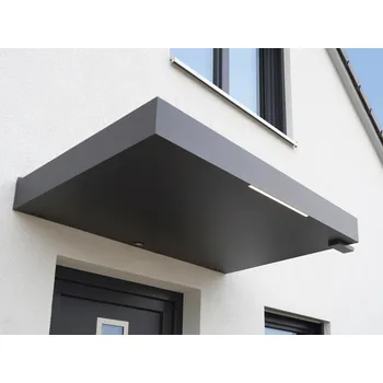 Stříška nad vchodové dveře Gutta BS Plus LED strip odtok P se SENZOREM vchodová stříška 160 - 199 x 90 cm volitelná RAL