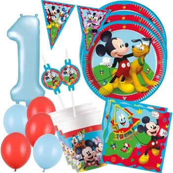 Party dekorace MojeParty Party set licence - Mickey první narozeniny - 8 osob