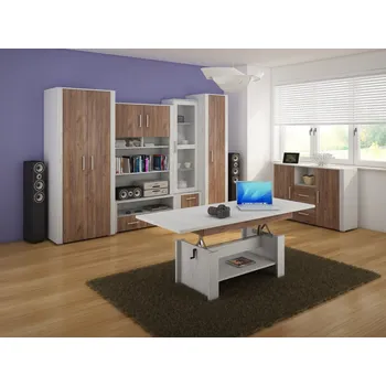 Obývací stěna Obývací stěna WUBIN 2, craft bílý/craf tobaco/craft bílý, 5 let záruka + vyzvednutí ZDARMA