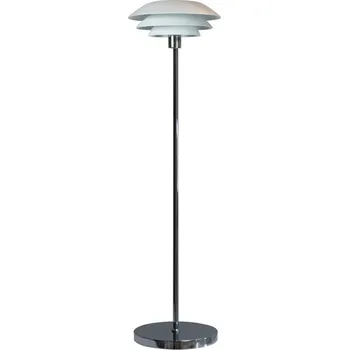 Lampička Dyberg Larsen DL31 stojací lampa kov Ø 31cm bílá - kabel 180 cm bílá matná, chrom 1 x 60 W - Doprava zdarma
