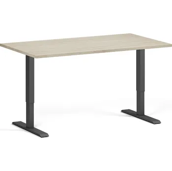 Psací stůl B2B Partner Výškově nastavitelný stůl, 140x80 cm, 1 motor, černá podnož, dub přírodní