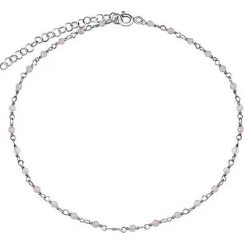 Řetízek Stříbrný řetízek na nohu s pravým růženínem Arika INS1007ARQ