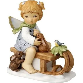 Vánoční dekorace Goebel Anděl Veselé sáňkování