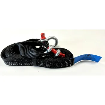 Upínací popruh Černý vyprošťovací/tažný popruh 1,5t se třmeny, délka pásu 4m