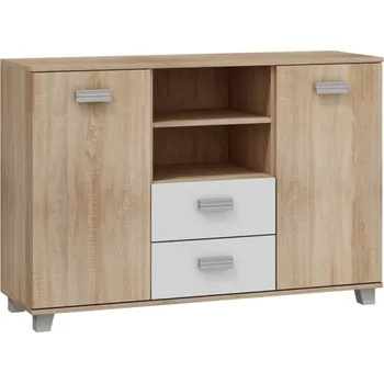 Komoda Komoda KEATING, dub sonoma/bílý lesk, 5 let záruka + vyzvednutí ZDARMA