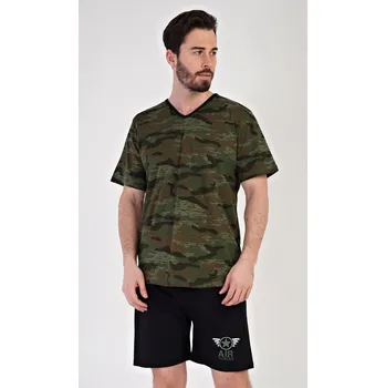 Pánské pyžamo Vienetta MAN Pánské pyžamo šortky Air forces Barva: Zelená, Velikost: M