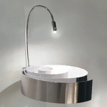 Lampička Knikerboker Spirale nástěnné světlo 35cm - nástěnná přípojka Ø 7,5 cm, výška 3,6 cm stříbrná, bílá 1 x 50 W - Doprava zdarma