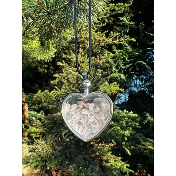 Náhrdelník Náhrdelník srdce s krystaly, WHITE ORCHID výběr kamene náhrdelník: růženín