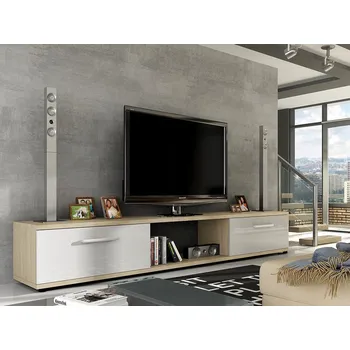 Televizní stolek Televizní stolek LOBA RTV, dub sonoma/bílý lesk + vyzvednutí ZDARMA