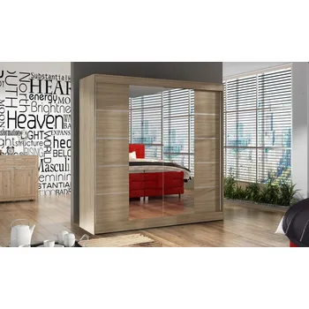 Šatní skříň Šatní skříň se zrcadlem HEMIS V, dub sonoma +možnost VÝNOSU + vyzvednutí ZDARMA