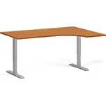 B2B Partner Rohový výškově nastavitelný stůl, 160x120 cm, 1 motor, L/P, šedá podnož, třešeň