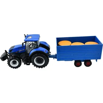 autíčko New Holland T7.315 HD Traktor s přívěsem na balíky sena 1:32 New Holland T7.315HD Traktor s přívěsem na balíky sena - kovový model auta