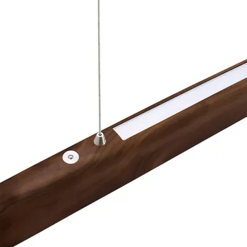 HerzBlut Arco LED závěsná lampa olejovaný ořech 130cm - baldachýn - délka 34 cm, šířka 7 cm, výška 5 cm ořech naolejovaný 1 x 32,2 W LED (downlight) + 1 x 7,5 W LED (uplight) - Doprava zdarma