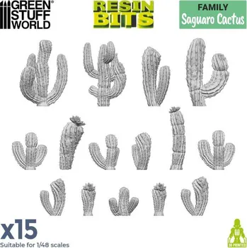 Plastikový model 3D Printed Set Saguaro Cactus – 3D tištěný kaktus Saguaro (15 ks)