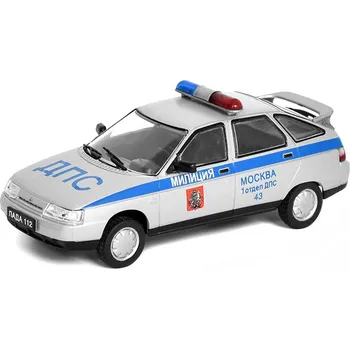 autíčko DeAgostini VAZ 2112 DPS milicie 1:43 - Auto ve službě časopis s modelem #10 VAZ LADA 112 GAI - kovový model auta