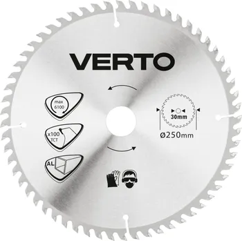 Pilový kotouč VERTO Pilový kotouč, široký, 250 x 30 mm, 100 zubů, na hliník