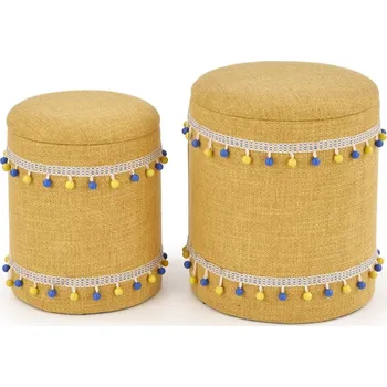 Taburet Set taburetů ALYONA, žlutá + vyzvednutí ZDARMA