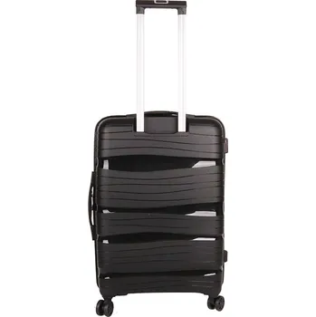 Černý plastový (polypropylen) středně velký kufr VIAGIO, obsah 60 l