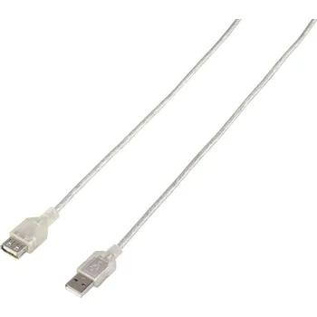 Elektroinstalační materiál Renkforce USB kabel USB 2.0 USB-A zástrčka, USB-A zásuvka 3.00 m průhledná RF-4538152