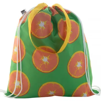 Reklamní CreaDraw Shop RPET vak na stahování šňůrkou na zakázku, bílá