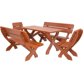 Jídelní židle Zahradní lavice CRASSULA 200, masiv smrk/teak + vyzvednutí ZDARMA