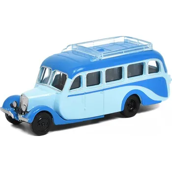 autíčko Citroen U23 Autocar 1947 modrá 1:87 - Norev Citroen U 23 Autocar 1947 - kovový model autobusu