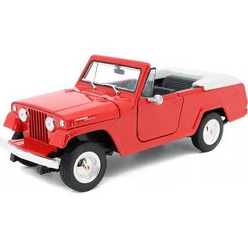 autíčko Jeep Jeepster Commando 1970 červená 1:24 - Welly Jeep Jeepster Commando - kovový model auta