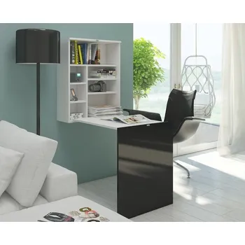 Psací stůl Psací stůl ANDIJON, bílá/černý lesk, 5 let záruka + PROVĚŘENO zákazníky + vyzvednutí ZDARMA