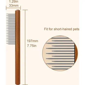 Kartáč pro zvířata Kartáč na blechy pro psy a kočky - Dlouhý a krátký zub