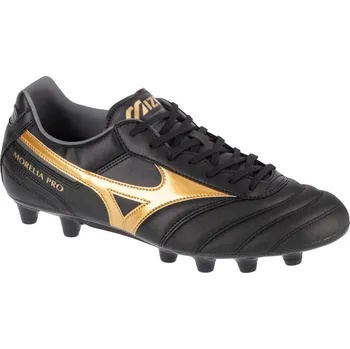 Kopačky Černo-zlaté kožené kopačky Mizuno Morelia II Pro FG P1GA231350 Velikost: 45