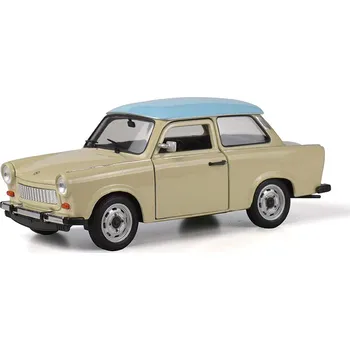 autíčko Trabant 601 béžový / modrý 1:24 - Welly Trabant 601 1:24 Welly