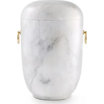Smuteční dekorace Urna mramorová bílá (Pohřební urna)
