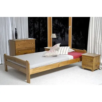 Postel Postel HAMARD 90x200 cm s roštem, masiv borovice/moření dub + vyzvednutí ZDARMA