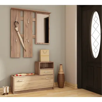 Předsíňová stěna Předsíňová stěna ARARIA, craft tobaco/craft zlatý, 5 let záruka + vyzvednutí ZDARMA