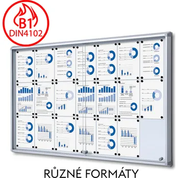 Reklamní Protipožární uzamykatelná vitrína s posuvnými dveřmi Formát 6xA4 (protipožární) (SCSL6xA4)